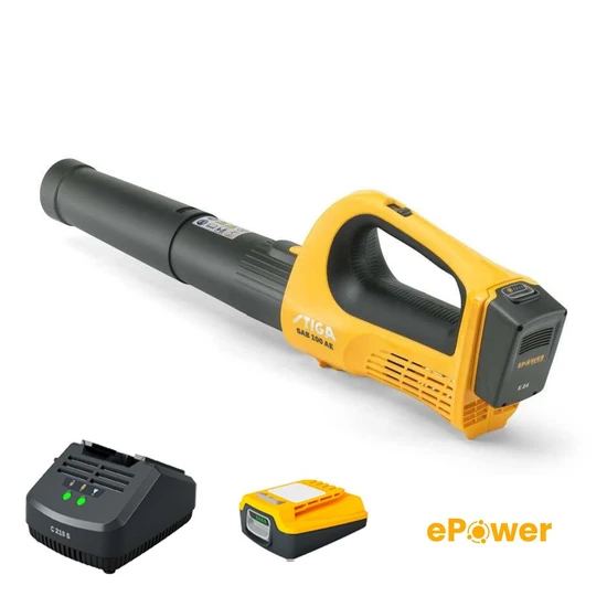 מפוח עלים נטען סטיגה BL 100e + סוללה 2 אמפר ומטען סטיגה